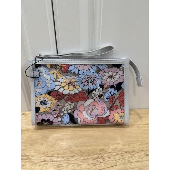 Vera Bradley Handbags - Vera Bradley Women's Outlet Aloha Blooms Clear Beach Wristlet